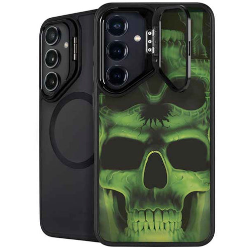 Liquid Blue Green Skulls Galaxy S24 FE Kickstand Case